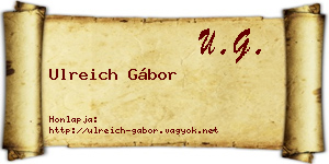 Ulreich Gábor névjegykártya